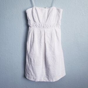 Lilly Pulitzer Strapless White Eyelet Embellished Dress